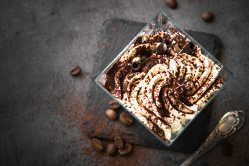 Dessert with whipped cream