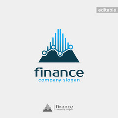 triangle finance logo. modern eye catching logo with blue color