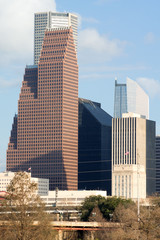 High-rise office buildings downtown Houston. Texas, USA