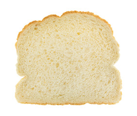 English muffin toasting bread slice isolated on a white background.