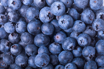 Pile of fresh big blueberry. Selective focus. Shallow depth of f