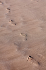 Fototapeta na wymiar Footprints in the sand, Agadir Morocco