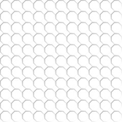 Seamless pattern of the white octagon net. Transparent background. EPS 10 