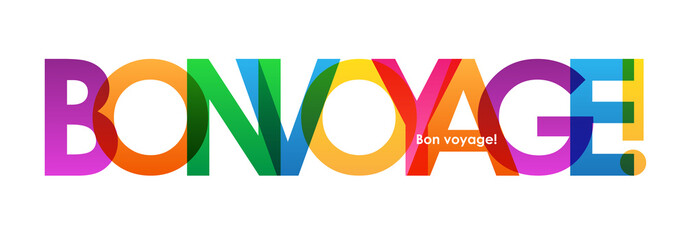 BON VOYAGE Colourful Letters Banner