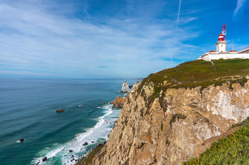 Fototapeta na wymiar The Cabo da Roca lighthouse