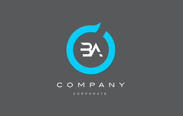 BA letter combination alphabet logo vector design