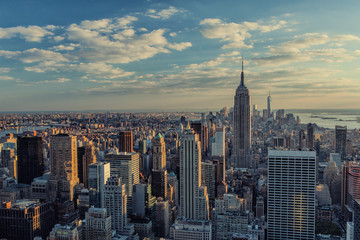 Fototapeta na wymiar Manhattan skyline in New York City at sunset