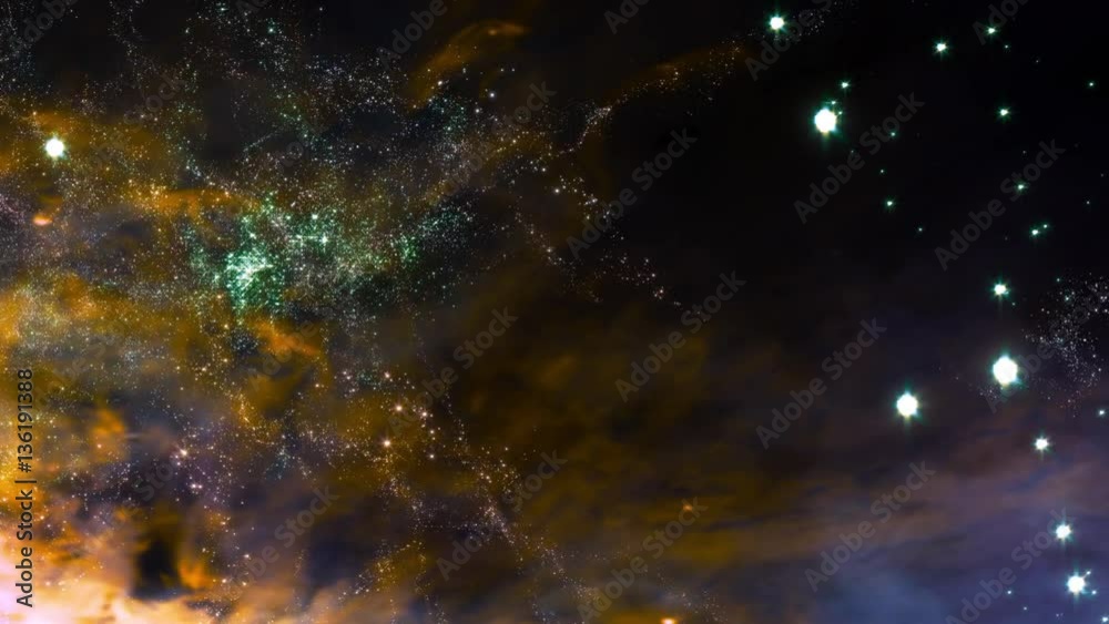 Poster space 2230: flying through star fields in space (loop).