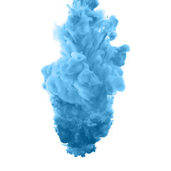 Vibrant Blue Ink Explosion in Water.