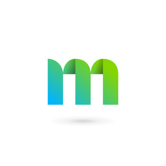 Letter M ribbon logo icon design template elements