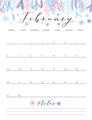 February flower calendar.