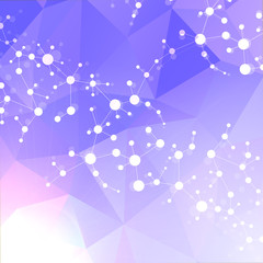 Structure molecule and communication. Dna, atom, neurons. Scientific concept for your design. Connected lines with dots. Medical, technology, chemistry, science background. Vector illustration.