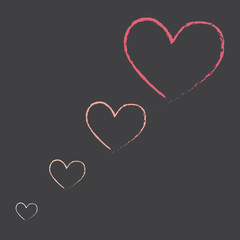 Happy Valentines Day Heart Hand Drawing Vector .Happy Valentine's Day Chalkboard background.