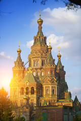Fototapeta na wymiar Russia, suburb of Saint Petersburg, the St. Peter and Paul Cathedral