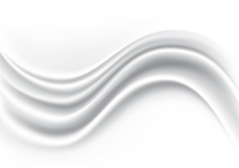 Obraz na płótnie Canvas White Wave Silk Fabric Abstract Background, Vector Illustration
