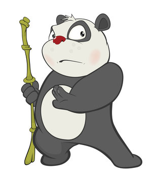  Illustration of a Cute Panda. Cartoon Character 