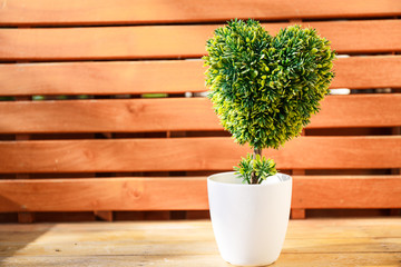 Plastic heart shaped tree