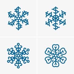 Illustration of the abstract snowflakes