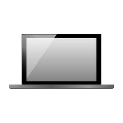 Modern open Laptop mockup isolated on white background with white screen for web design templates. Vector illustrations