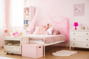 Cozy child bedroom in pink