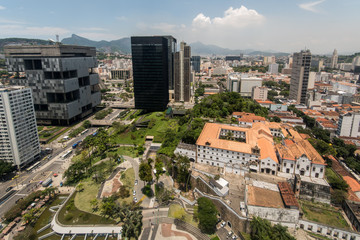 Naklejka premium Aerial view of business buildings in Rio de Janeiro city downtown
