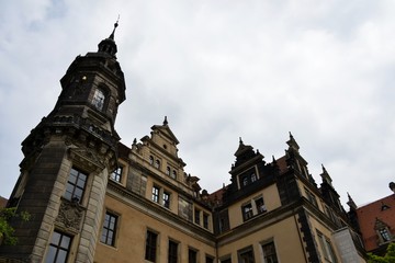 Fototapeta na wymiar Architecture from Dresden in Germany and cloudy sky