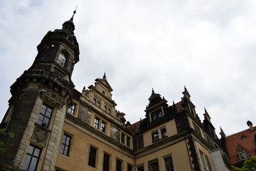 Obraz premium Architecture from Dresden in Germany and cloudy sky