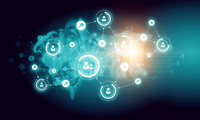 Social network background . Mixed media