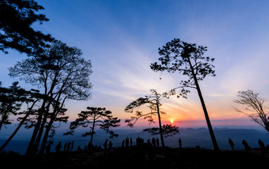 beautiful sky with sunrise at Nok Aen cliff