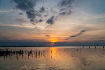 Fototapeta na wymiar Sunset view for Ko Yo Island, Songkhla, South Thailand.