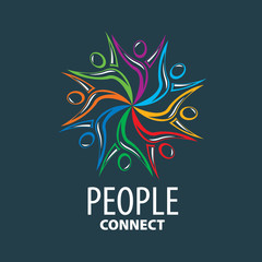 Obraz premium vector logo people