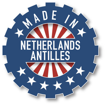 Made in Netherlands Antilles flag color stamp