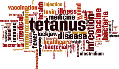 Tetanus word cloud concept. Vector illustration