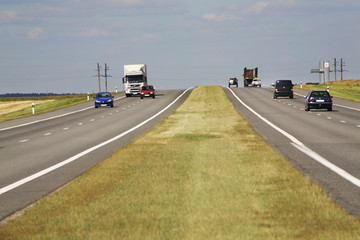 Motorway Moscow – Brest M-1 near Petkovichi village. Belarus