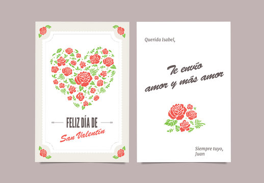 Tarjeta floral para el d&iacute;a de San Valent&iacute;n
