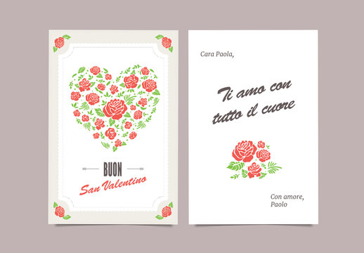 Biglietto floreale per San Valentino
