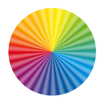 Circular color gradient fan chart - isolated vector illustration on white background.