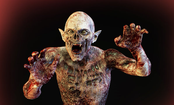 3D Illustration of a zombie vampire monster render