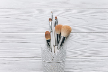 White brush set for make-up