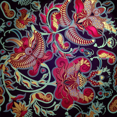  floral pattern on black background