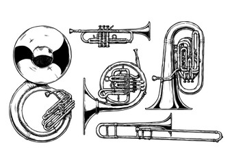 Naklejka premium brass musical instrument