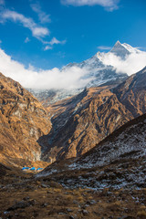 Machhapuchhre beautiful snow mountain in Annapurna sanctury