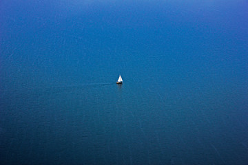 Sailing across the ocean.