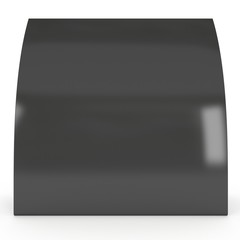 Black paper tent card. 3d render illustration isolated. Table card mock up on white background.