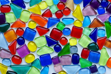 background mosaic of colored glasses