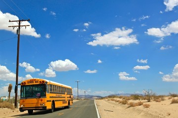 bus scolaire americain, route 66
