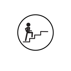 vector human man action to walk up on stair icon