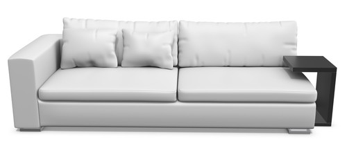 white leather sofa