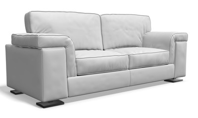 white leather sofa