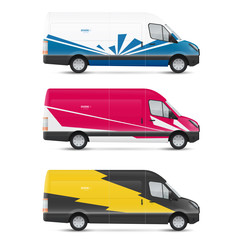 Mockup white bus. Set of design templates for transport. Branding for advertising, business and corporate identity.